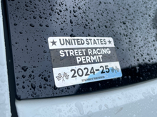 Load image into Gallery viewer, Racing Permit Stickers - 2 Pack